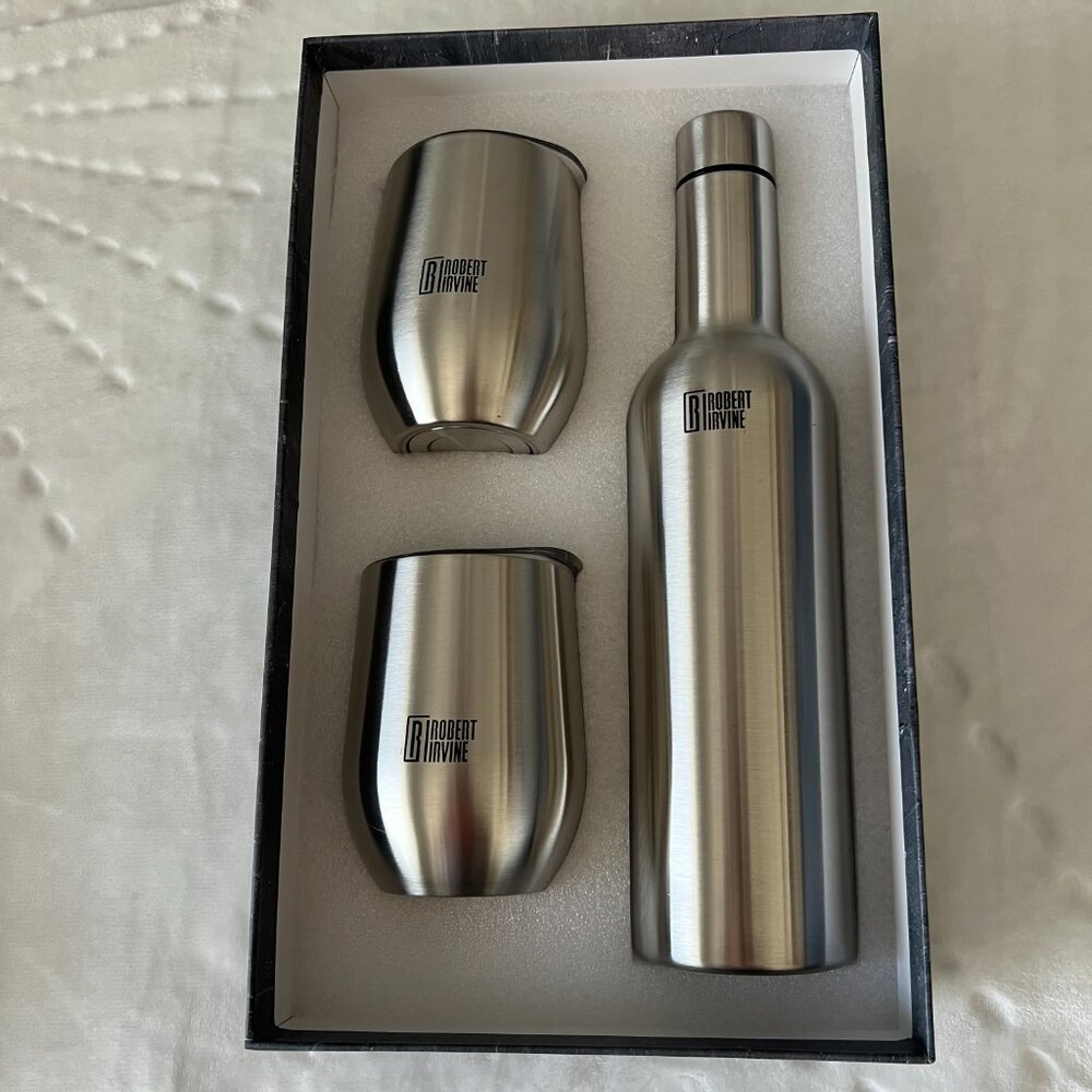 Robert Irvine Wine Bottle & Tumbler Set Insulated NWT